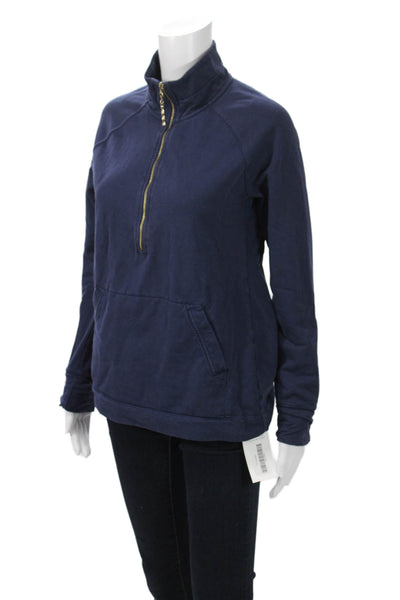 Lilly Pulitzer Womens Henley Sweatshirts Dark Blue Zip Long Sleeve Size S