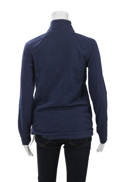 Lilly Pulitzer Womens Henley Sweatshirts Dark Blue Zip Long Sleeve Size S