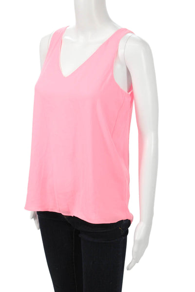 Lilly Pulitzer Women Sleeveless V-Neck Tank Pink Polyester Beach Basic Size XS