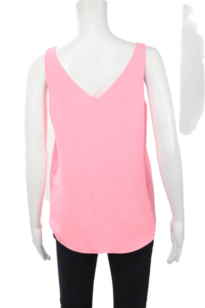 Lilly Pulitzer Women Sleeveless V-Neck Tank Pink Polyester Beach Basic Size XS