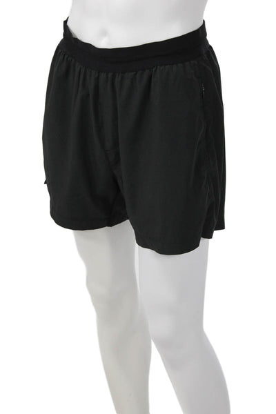Rhone Mens Sweat Shorts Black 90%Poly 10%Elastane Zip Size L