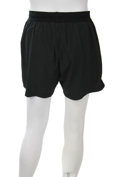 Rhone Mens Sweat Shorts Black 90%Poly 10%Elastane Zip Size L