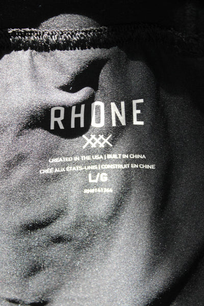 Rhone Mens Sweat Shorts Black 90%Poly 10%Elastane Zip Size L