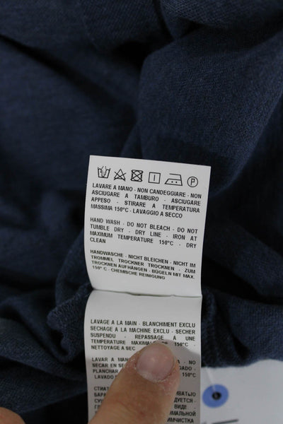 Giusto! Senza Regole Men's Long Sleeves Button Down Shirt Navy Blue Size L