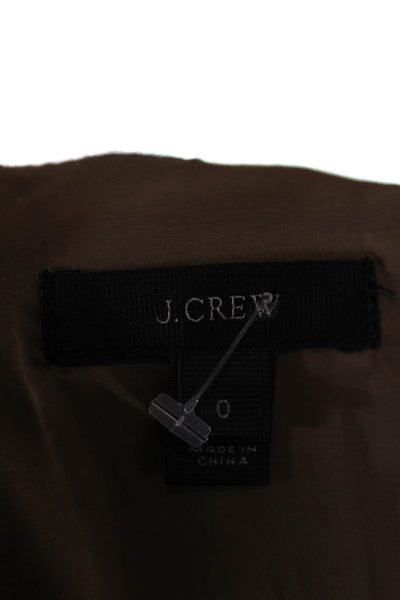 J Crew Womens A-Line Sheath Dress Beige Wool Sleeveless Knee Zip Size 0