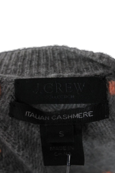 J Crew Women Pullover Cashmere Herringbone Crewneck 3/4 Sleeve Button Size S
