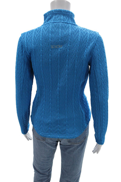 Spyder Womens Full Zip High Neck Blue Polyester Sweater Size XS
