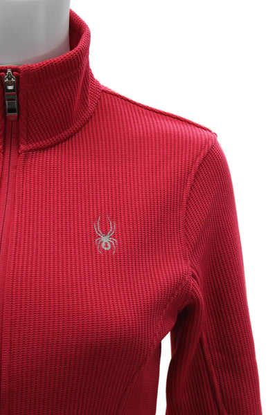 Spyder Womens Red High Neck Zip Polyester Blend Outdoor Jacket Size S