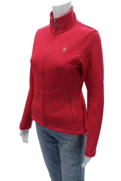 Spyder Womens Red High Neck Zip Polyester Blend Outdoor Jacket Size S