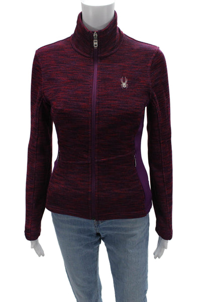 Spyder Womens Purple Zip Jacket High Neck Polyester Long Sleeve Size XS