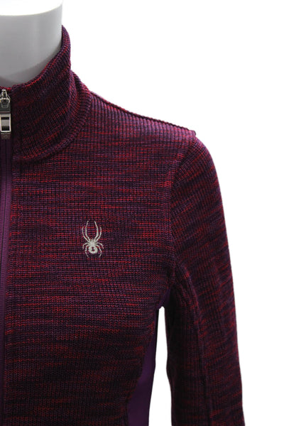 Spyder Womens Purple Zip Jacket High Neck Polyester Long Sleeve Size XS