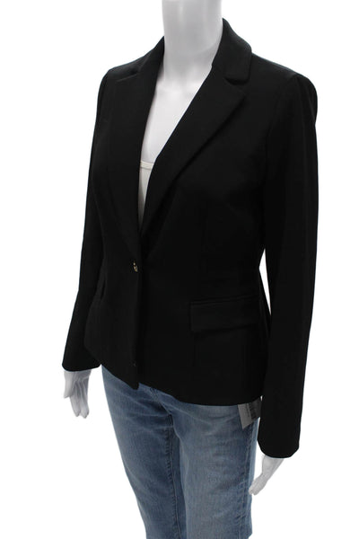 J Crew Women Black Collared Button Long Sleeve Classic Blazer Size 2