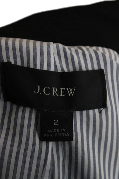 J Crew Women Black Collared Button Long Sleeve Classic Blazer Size 2
