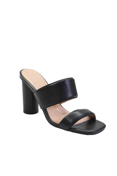 Cole Haan Womens Leather Slide On Sandal Heels Black Size 7.5 B