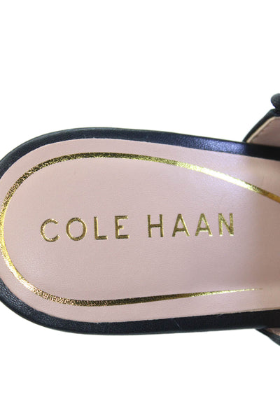 Cole Haan Womens Leather Slide On Sandal Heels Black Size 7.5 B
