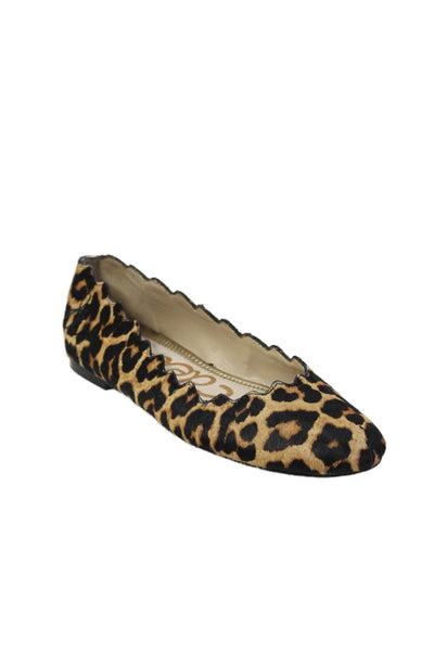 Sam Edelman Womens Animal Print Francis Ballet Flats Brown Black Size 8 Medium