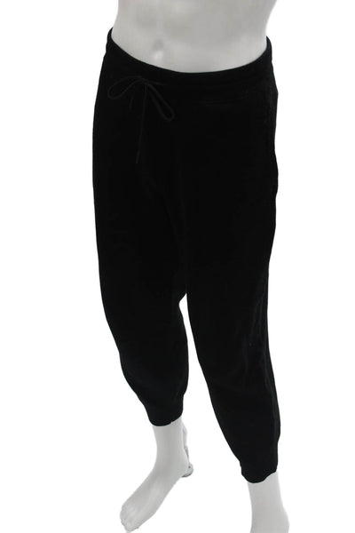 Theory Unisex Jogger Sweatpants Black Drawstring Cotton Blend Size M
