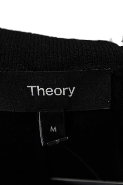 Theory Unisex Jogger Sweatpants Black Drawstring Cotton Blend Size M