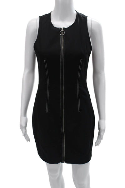 T Alexander Wang Women Bodycon Mini Dress Black Sleeveless Round Neck Size 8