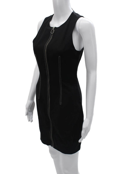 T Alexander Wang Women Bodycon Mini Dress Black Sleeveless Round Neck Size 8