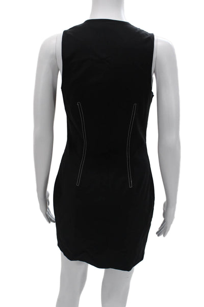 T Alexander Wang Women Bodycon Mini Dress Black Sleeveless Round Neck Size 8