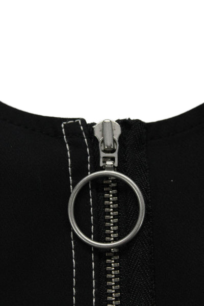 T Alexander Wang Women Bodycon Mini Dress Black Sleeveless Round Neck Size 8