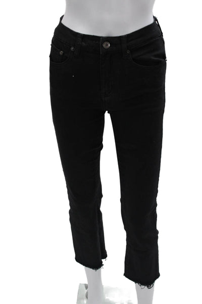 Pistola Women Cropped Skinny Black Jeans Mid Rise Inseam 26 Size 24
