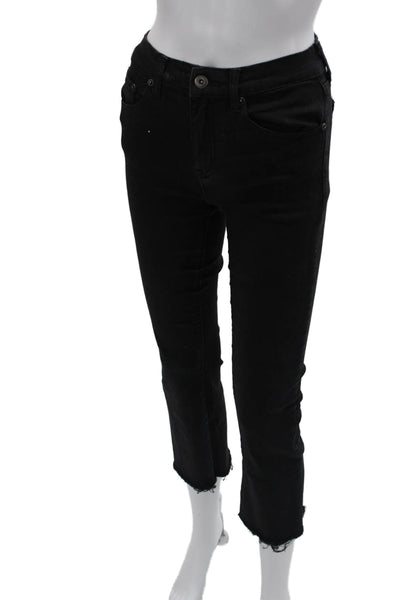 Pistola Women Cropped Skinny Black Jeans Mid Rise Inseam 26 Size 24