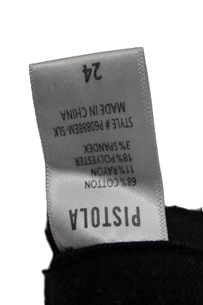 Pistola Women Cropped Skinny Black Jeans Mid Rise Inseam 26 Size 24