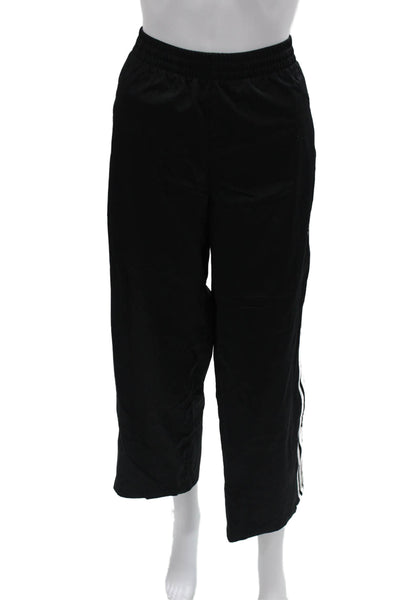 Adidas Mens Windbreaker Pants Black Striped Polyester Sports Size M