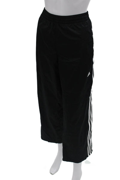 Adidas Mens Windbreaker Pants Black Striped Polyester Sports Size M
