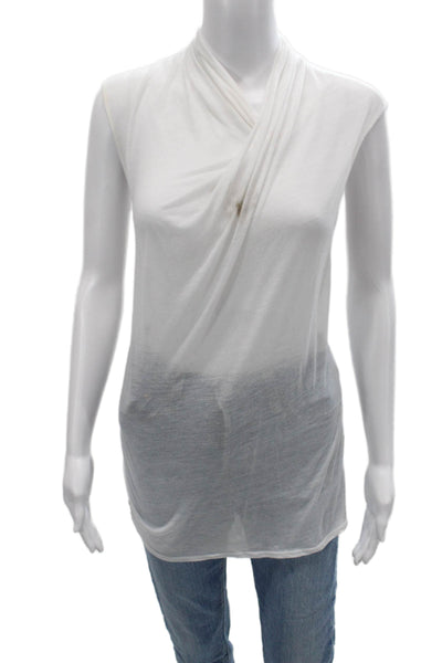 Helmut Helmut Lang Women Sleeveless White Tunic Cotton Blend Size M