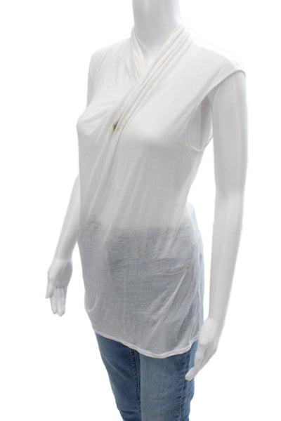Helmut Helmut Lang Women Sleeveless White Tunic Cotton Blend Size M