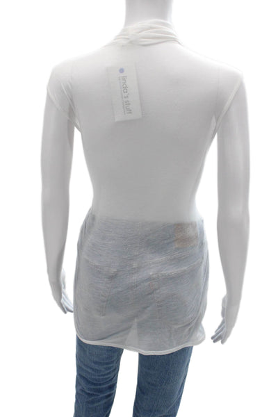 Helmut Helmut Lang Women Sleeveless White Tunic Cotton Blend Size M