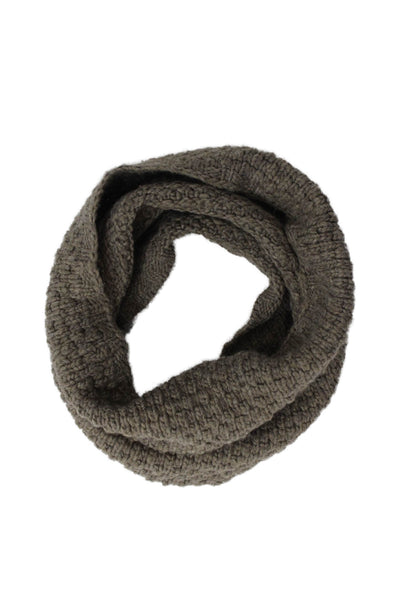 Portolano Womens Wool Blend Knitted Neck Scarf Brown Size 15"X15"
