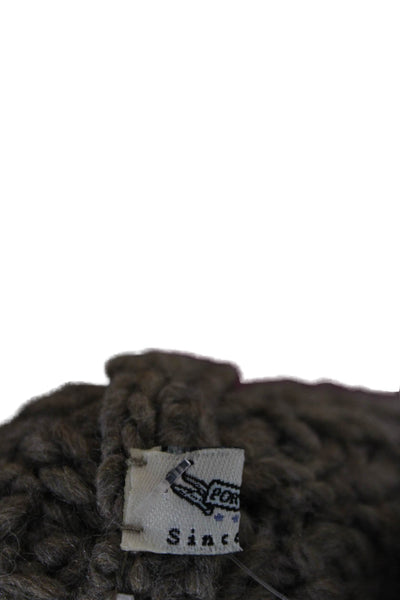 Portolano Womens Wool Blend Knitted Neck Scarf Brown Size 15"X15"