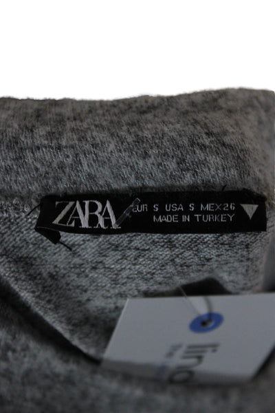 Zara Unisex Gray Pullover Crewneck Long Sleeve Viscose Blend Size S