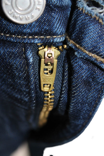 Frame Womens Cropped Mom Jeans Dark Blue High Rise 26 Inseam Size 28