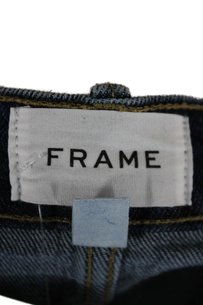 Frame Womens Cropped Mom Jeans Dark Blue High Rise 26 Inseam Size 28