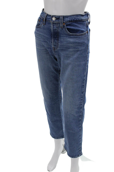 Levi's Mens Cropped Straight Jeans Blue High Rise Inseam 28 Size 28