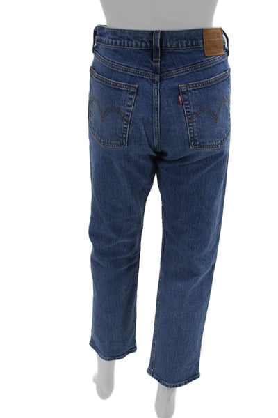 Levi's Mens Cropped Straight Jeans Blue High Rise Inseam 28 Size 28