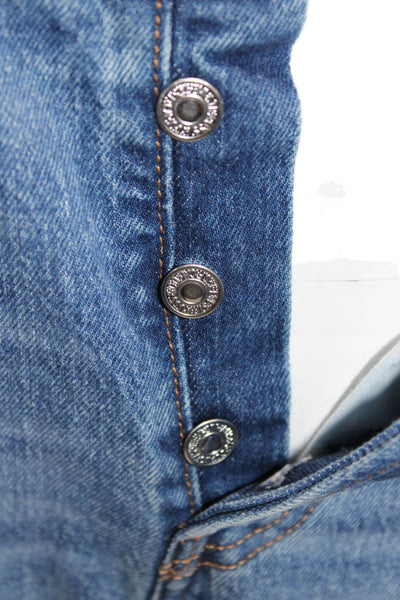 Levi's Mens Cropped Straight Jeans Blue High Rise Inseam 28 Size 28