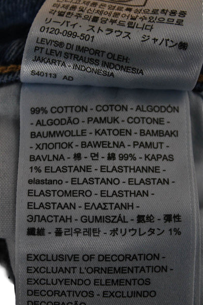 Levi's Mens Cropped Straight Jeans Blue High Rise Inseam 28 Size 28