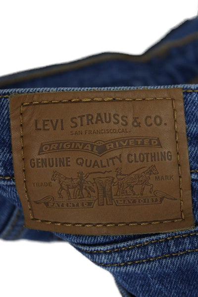 Levi's Mens Cropped Straight Jeans Blue High Rise Inseam 28 Size 28