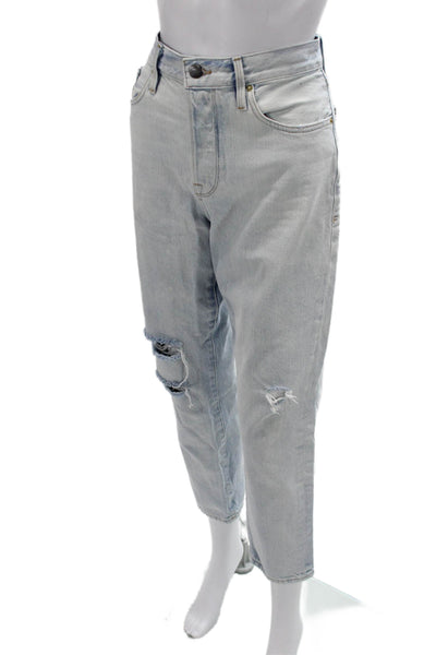 Frame Womens Light Blue Cropped Boyfriend Jeans High Rise Size 28