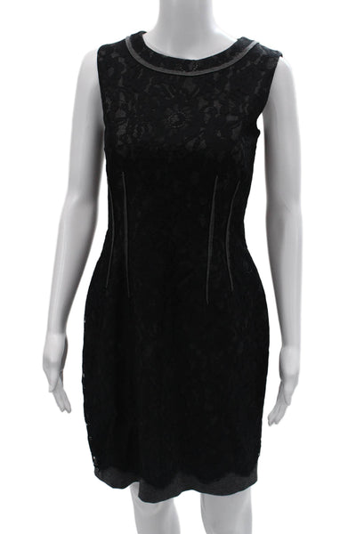 Elie Tahari Women Sheath Dress Black Sleeveless Wool Blend Size 6