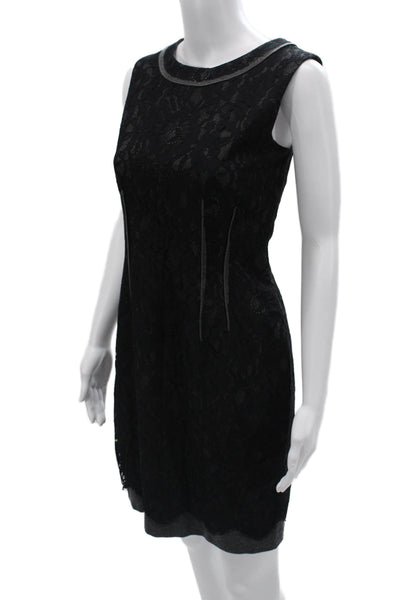 Elie Tahari Women Sheath Dress Black Sleeveless Wool Blend Size 6
