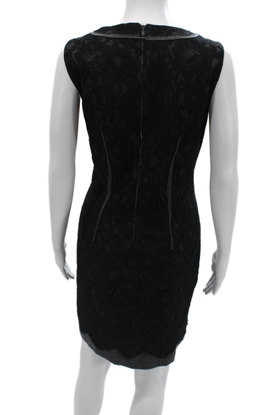 Elie Tahari Women Sheath Dress Black Sleeveless Wool Blend Size 6