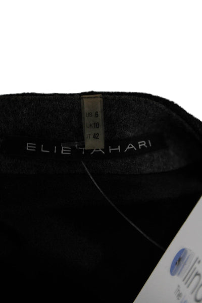 Elie Tahari Women Sheath Dress Black Sleeveless Wool Blend Size 6