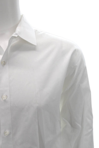 Hart Schaffner Marx Mens White Point Collar Long Sleeve Dress Shirt Size XL